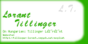 lorant tillinger business card